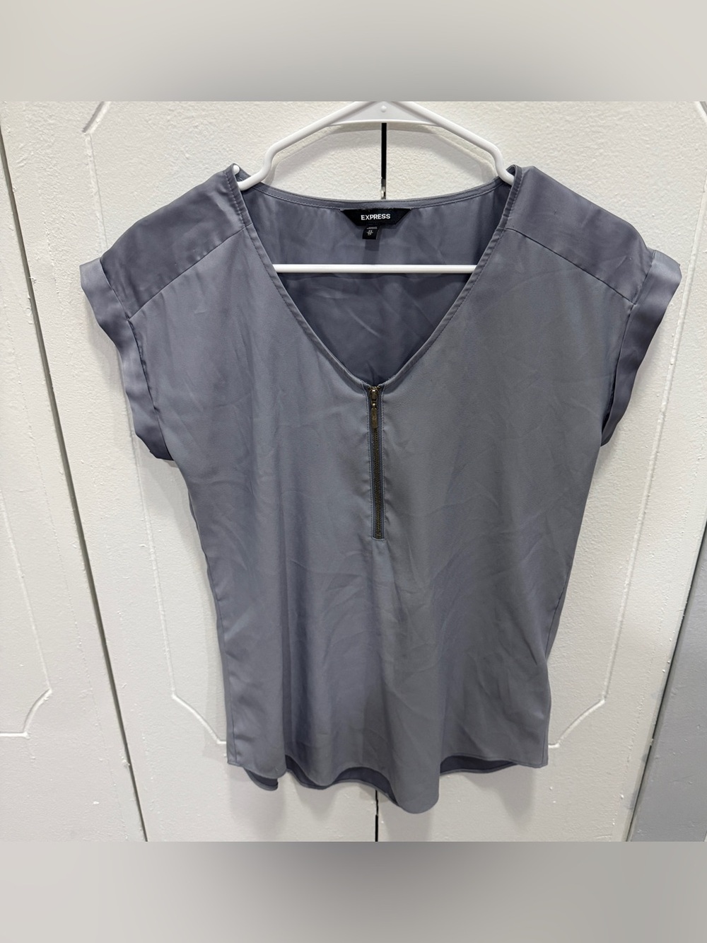 Express Blue Short Sleeve Blouse
